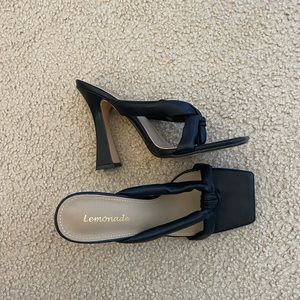 Flip flop synthetic leather sandal heels